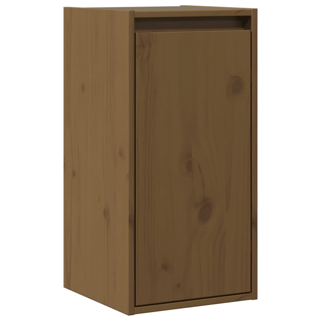 Meuble suspendu en pin massif marron miel de 60 cm de haut pour une décoration durable