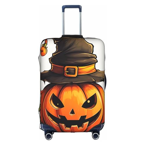 Housse de protection valise citrouille blanche pour voyage automnal