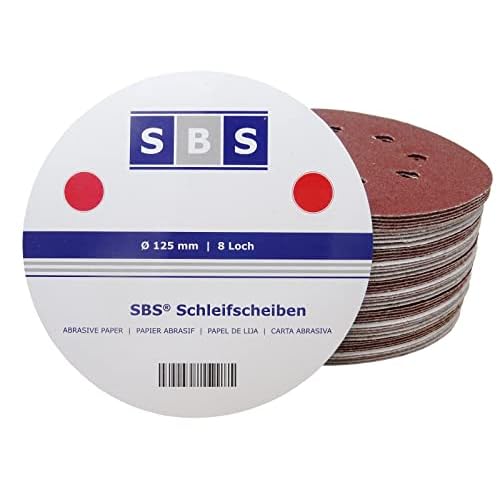 SBS Klett-Schleifscheiben | ø 125 mm | Korn 240 | 50 Stück | für Exzenter-Schleifer 8 Loch