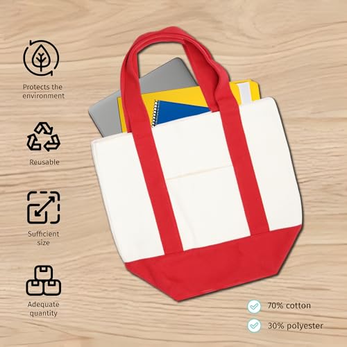 Bolsa tote mini de lona 16oz con bolsillos externos miniatura 2