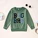 BOUTIKOME Big Brother Sweatshirt Toddler Baby Boy Big Bro Embroidery Chenille Patch Shirts Announcement Pullover Fall Tops(Green-1,2-3T)