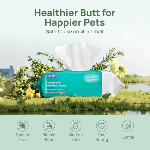Image of HICC PET Wipes for Dogs & Cats, Cleaning Deodorizing External Anal Area Wipes, Hydrating & Nourish Fur Dog Grooming Wipes for Paw, Butt, Body