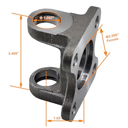 RABROPAR Driveshaft Flange Yoke 2-2-939 Flange Yoke 4x0.488 Holes on 3.5BC 2.0F Compatible with 1310 Series 1.063" x 3.219" U-Joint