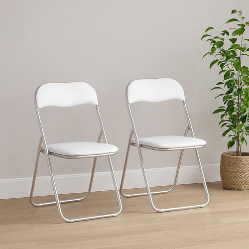 Dmora Klappstuhl Marbella Weiß 2 Stühle Gepolstert
