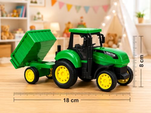 Image of JCB Toy Big Size for Kids, Tractor Toy with Tipping Trailer & Excavator Loader, Construction Vehicle Toy Set, Heavy Duty Truck Toys for Boys & Girls 3+ Years