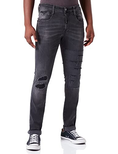 REPLAY Anbass Maestro Jeans, Noir (098), 27W x 30L Homme