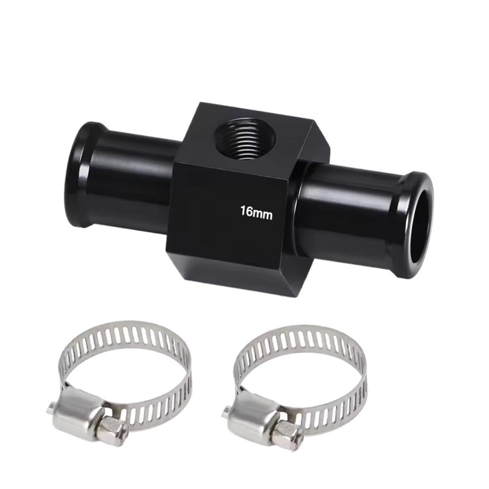 Water Temp Gauge Radiator Temperature Joint Pipe 40mm 38mm 36mm 34mm 32mm 30mm 28mm 20mm 18mm 16mm 22mm part(Black-16MM)