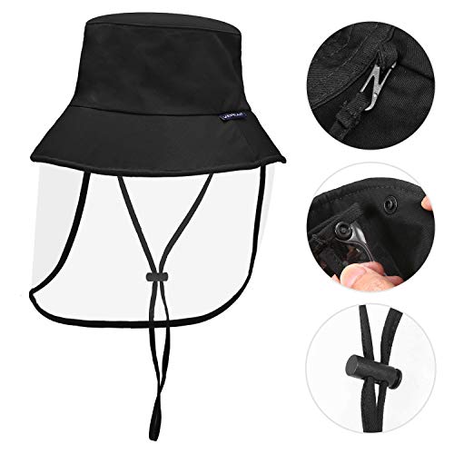 Boné Exterior, Andoer Chapéu protetor com escudo removível transparente facial homens mulheres chapé