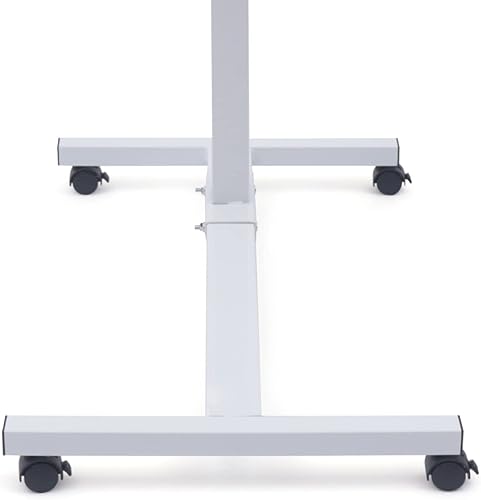 Miniatura 6 de Mesa auxiliar de cama ajustable blanca, mesa rodante sobre la cama, soporte para portátil para dormitorio, sala de estar, estudio y oficina, etc.