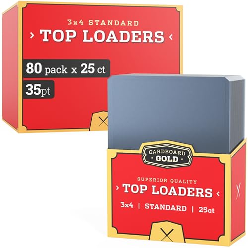 Cardboard Gold - 35pt Top Loaders for Cards - 2000 Count - Premium 3x4 Inch Trading Card Toploaders - Protect Your Baseball and Sports Cards with These Crystal Clear Hard Plastic Sleeves Protectors