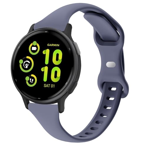 TUCOMO Slim Silicone Watch Bands Compatible with Garmin Vivoactive 5/Vivoactive 6, Thin Soft Narrow Sport Replacement Wristband Straps for Garmin Vivoactive 3/3 Music