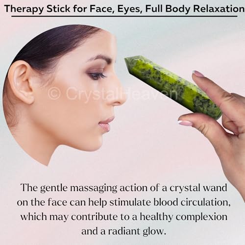 Image of Green Jade Crystal Wand - Pointed Crystal Wand for Energy Healing, Chakra Balancing, Meditation and Home Decor - Crystals and Healing Stones for Gift
