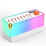 TMEHM 3-in-1 Sleep Sound Machine with 8 Mixable Nature Sounds, Portable Bluetooth Speaker & 12-Color Night Light, White Noise, Sleep Timer & Breathing Exercises for Babies, Kids, and Adults