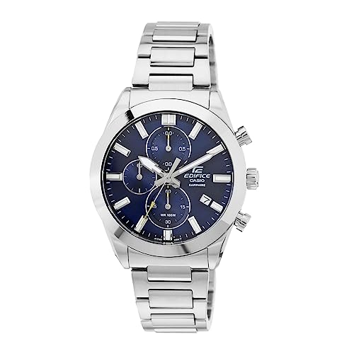 Image of Casio Edifice EFB-710D-2AVUDF Blue Analog Dial Silver Stainless Steel Band Men's Watch Chronograph Sapphire Glass ED581