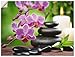 Produktbild ARTland Wanddeko Wandtattoo selbstklebende Vinylfolie Asien Wellness Zen Spa Steine Blumen Blüten Entspannung Pink T5OM