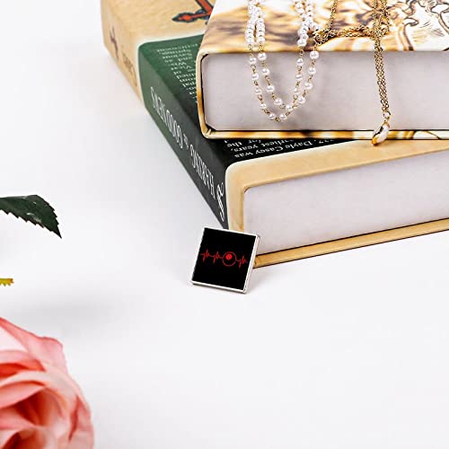 Billiards Heart Beat Brooches Pins For Women Men Square-Shaped Lapel Pins Creative Jewelry #TOP3