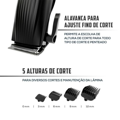 Cortador de Cabelos Britânia BCR03 9 Acessórios 18W 127V