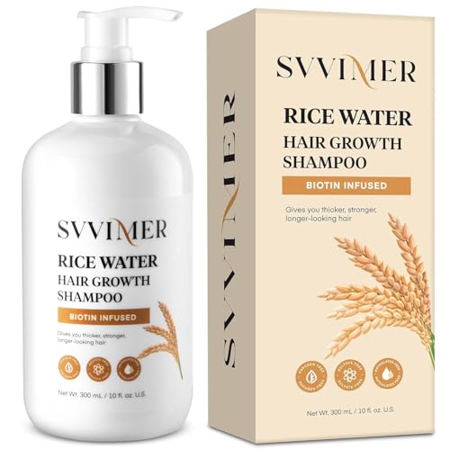 Svvimer Rice Water Hair Growth Shampoo - Thickening Shampoo with ...