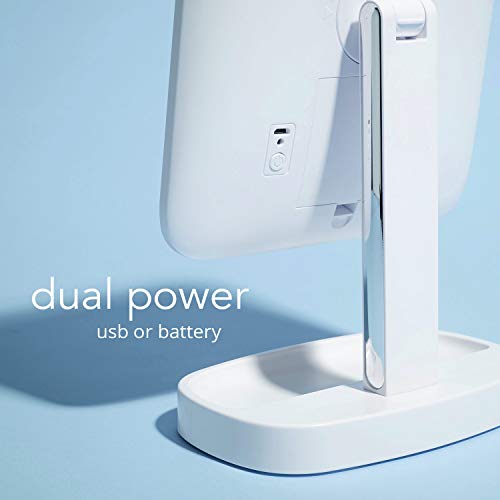 Fancii Led Makeup Vanity Mirror With 3 Light Setting And 15X Magnifying Mirror - Choose Between Soft Warm, Natural Daylight, Or Neutral White Lights - Dimmable Countertop Cosmetic Mirror - Aura #TOP5