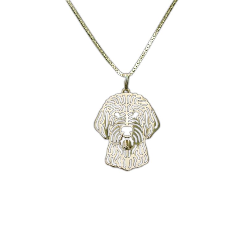 18K Yellow Gold Labradoodle Pendant Necklace Gift For Dog Lovers Dog Necklace Pet Jewelry Dog Memorial Dog Keepsake Dog Loss Pet Personalized Animal Pet Jewelry Unique Birthday Gift