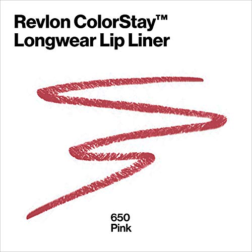 Lip Liner By Revlon, Colorstay Face Makeup With Built-In-Sharpener, Longwear Rich Lip Colors, Smooth Application, 650 Pink #TOP1