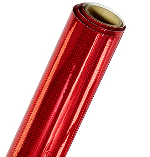 Rouleau de film en vinyle tissé holographique rouge brillant VViViD+ auto-adhésif 0,3x1,5m