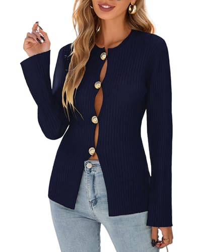 Kedera Women's Button Down Cardigan Sweaters Fall Slim Fit Coat Outerwear Long Sleeve Tops Casual Jackets