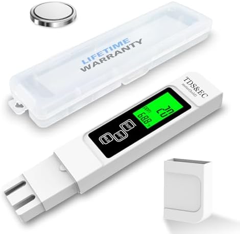 Most Accurate So Far 4-in-1 Instant Read TDS Meter - Measures TDS, EC, & Temperature (°C/°F) - Digital Water Testing Kit for Tap, Well, Pool, Hydroponics, Aquarium, RO/DI System White