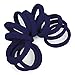 Cyndibands Gentle Hold Soft and Stretchy Seamless 1.5 Inch Elastic Nylon Fabric No-Metal Ponytail Holders - 12 Hair Ties (Navy Blue)