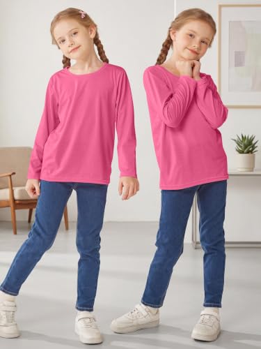 Image of Cooraby 5 Pack Girls Long Sleeve Tees Girls' Soft T-Shirts Kids Basic Crewneck T-Shirts Top for Teen Youth Girls, 2T-16Y