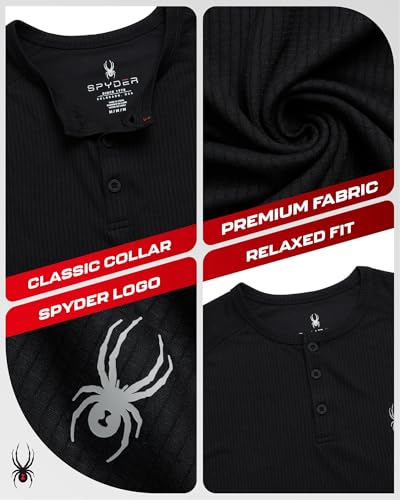 Spyder Mens Shirts - Moisture Wicking Short Sleeve Henley Shirts for Men - Lightweight Quick Dry Athletic Shirt (Sizes: S-XL)4