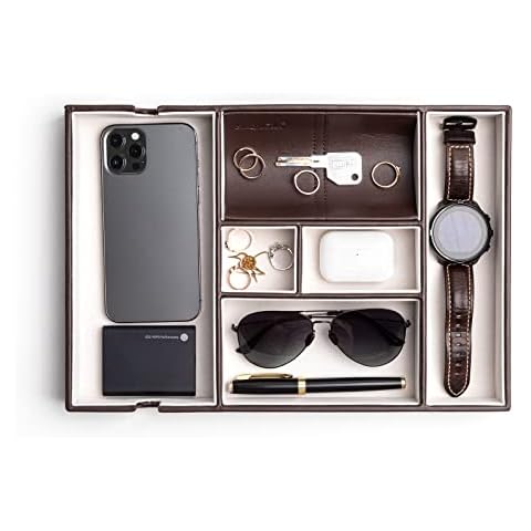 SANQIANWAN Herren-Tablett mit PU-Leder Cover