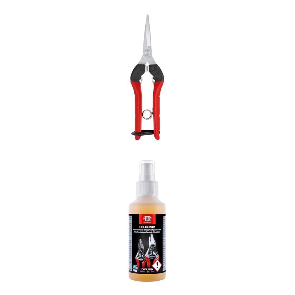 FELCO 322 Lange Leseschere mit Arbeitshandschuhen FELCO 981 – Komfortables Set für feine Ernte- und Pflanzenpflegearbeiten