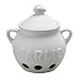 HIC Harold Import Co. Garlic Clove Keeper White Vented Ceramic Storage Container With Lid, 5.25" x 5.5"/16 oz