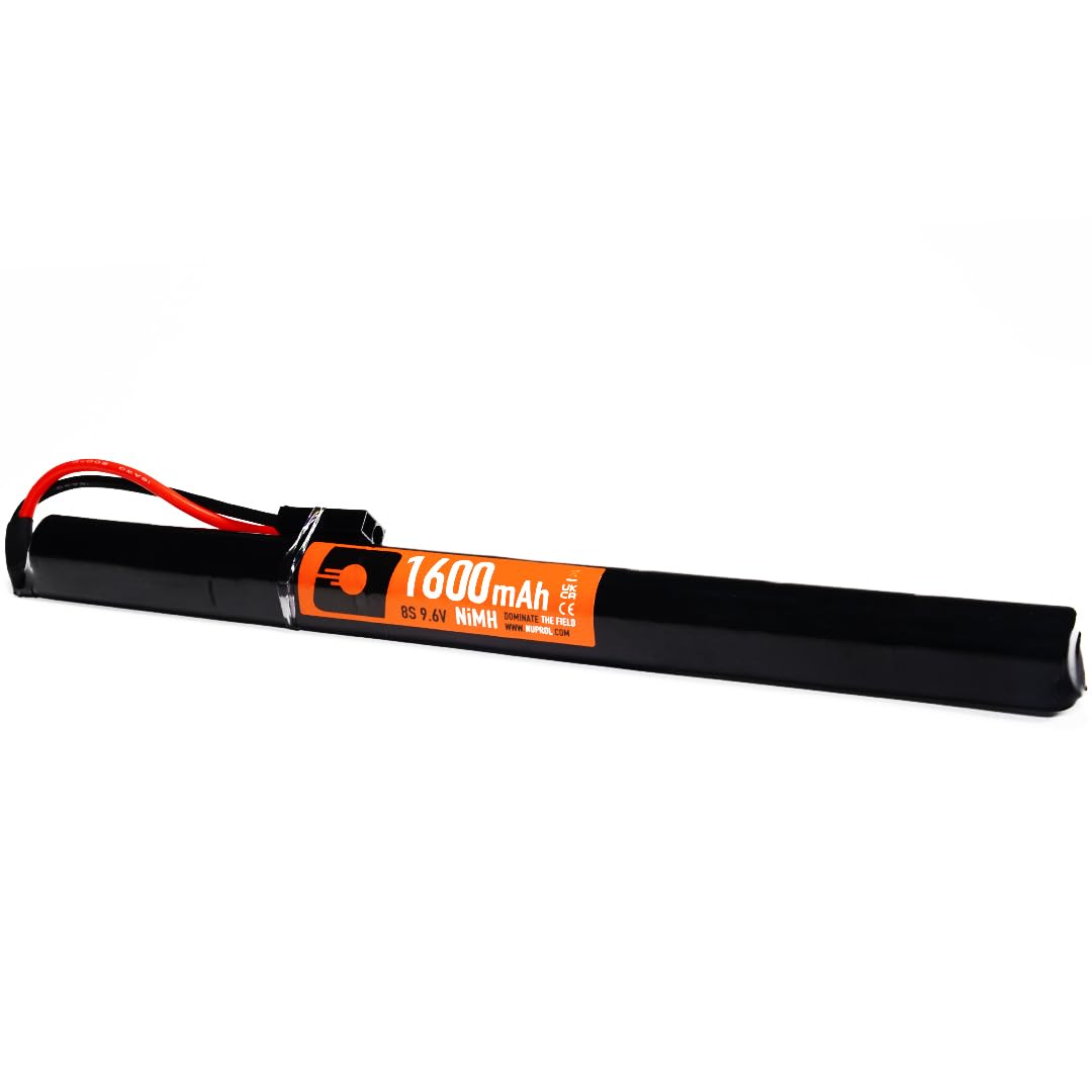 NUPROL Airsoft AK Slim 9.6V 1600mAh NiMH Battery Small Tamiya Connector