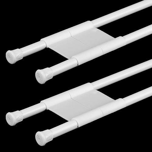 Zubebe Double RV Refrigerator Bar Adjustable RV Fridge Accessorie RV Refrigerator Bars Tension Rods, Fridge Bars for Holding Food Drinks in Place(White, 19.7-35 Inch)