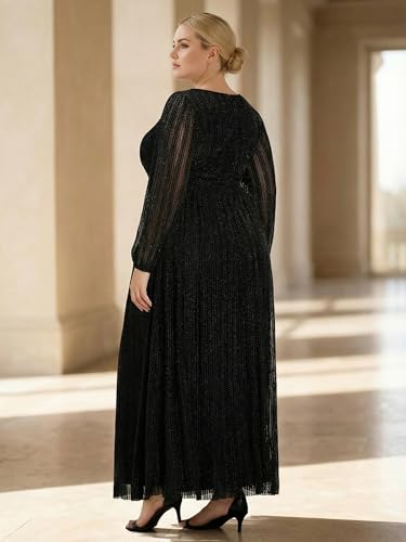Robe de bal plissée manches longues masquant les imperfections en 58