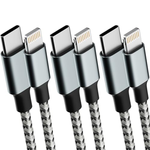 USB C to Light-ning Cable(3FT/6FT/10FT 3Pack)[MFi Certified] iPhone Charger Cord Fast Charging, Type C to Light-ning Cable Compatible with iPhone 14 13 12 11 Pro Max X XS XR 8 7 6s Plus SE