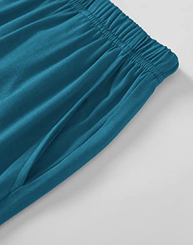 Latuza Women's Bamboo Viscose Bermuda Shorts Pajama Set Xl Teal Blue #TOP7