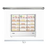 uhyOHF Cortina de puxar para freezers supermercados com alça, persiana de rolo de plástico transparente para armário de exibição de loja, balcões de caixa de escritório cortados (transparente - L 70