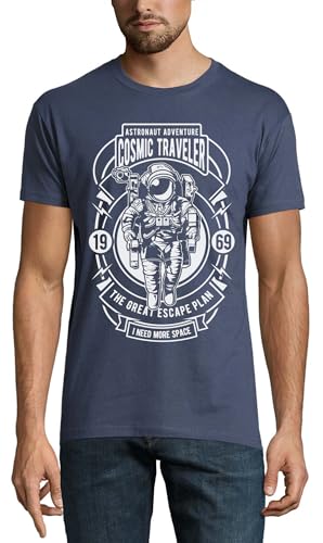 T-shirt Moon Mission 1969 Cosmic Traveler coton denim col rond homme