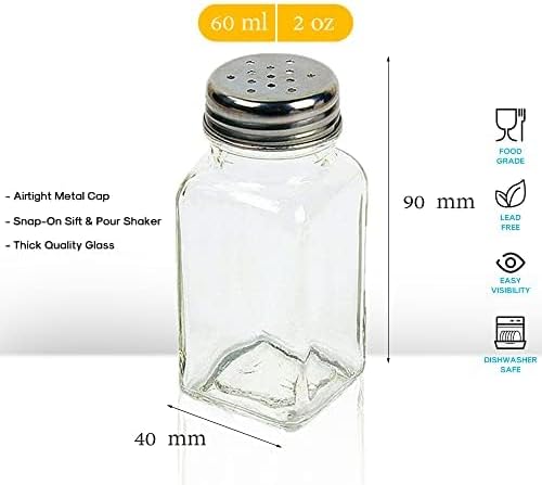 Miniatura 2 de HESSION Paquete de 4 saleros y pimenteros saleros de cristal