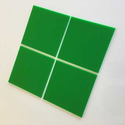 Super Cool Creations Square Tiles, Bright Green - Pack of Twenty - 2cm x 2cm