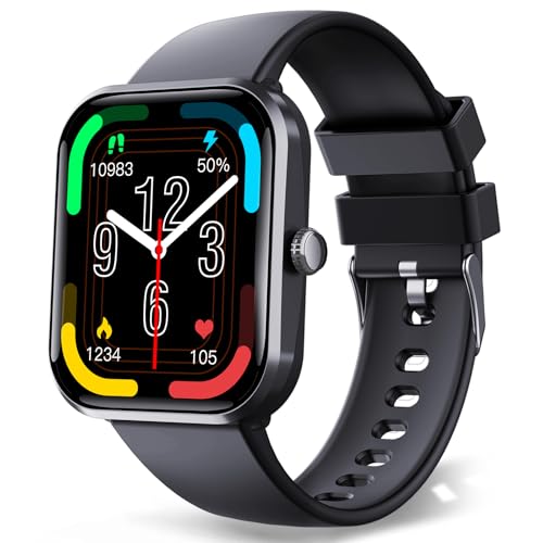 Reloj Inteligente Hombre Mujer, 1.90' HD Smartwatch con Allerta Temperatura/Pulsómetro/Monitor de Sueño, 100+ Modos Deportivos, Impermeable IP68 Pulsera Actividad