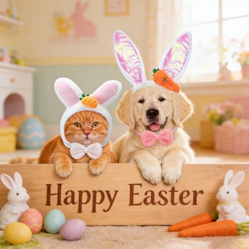 Disfraz Conejo de Pascua para Perros y Gatos 7 Piezas miniatura 5