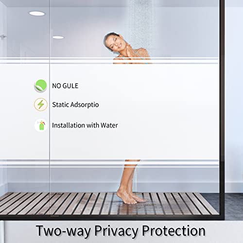 Frosted Glass Window Film With Tools,Reusable Window Privacy Film,Static Clings Uv Protection Sun Blocking Window Tint Kit For Home Bathroom And Office.(White,17.5"X78.7") #TOP1
