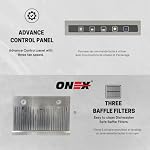 ONEX® OHF85D Kitchen Range Hood Fan 30 inch under cabinet, Stainless Steel Range Hood, hotte de cuisine 30 pouces - 3 Speed Fan, 850 CFM, Soft Touch Control Panel (Stainless Steel)
