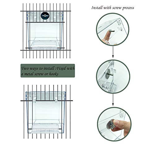 Image of PINVNBY Bird Bath Box,Parrot No-Leakage Bathtub for Cage Hanging Tube Shower Box Cage Accessory with Water Injector and Balls Toys for Small Pet Birds Canary Lovebirds Budgies(6 Pcs)