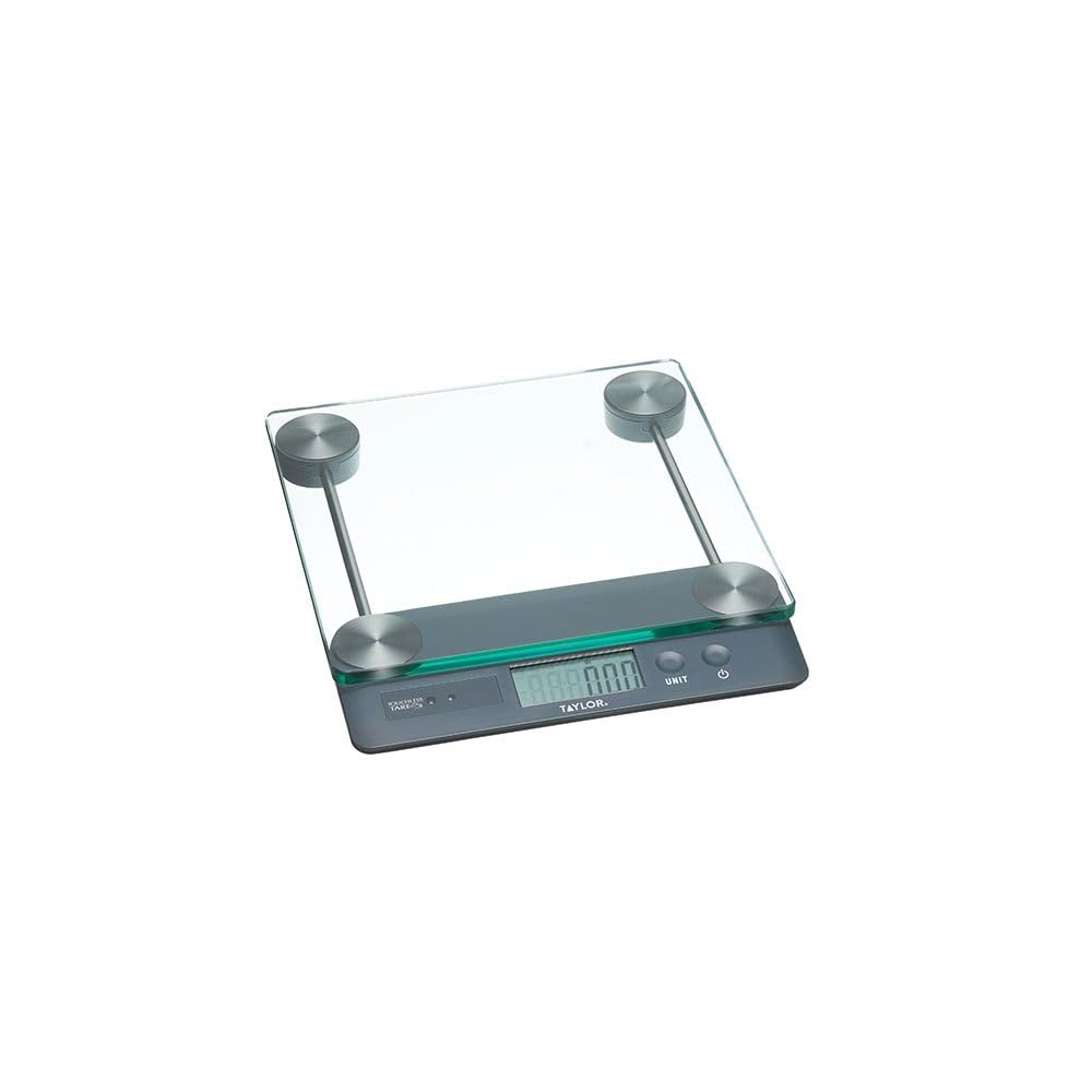 Taylor Pro, Digitale Küchenwaagen für Lebensmittel, mit Berührungsloser Tara-Funktion, 14,4 kg bzw. 14,4 l, durchsichtig