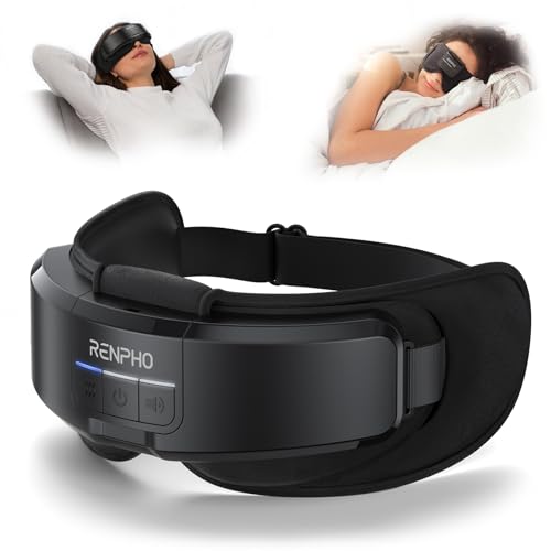 RENPHO Eyeris Shift Appareil de massage des yeux 2 en 1 multifonction avec chaleur, compression, Bluetooth, masque chauffant amovible pour les yeux secs, amélioration du sommeil